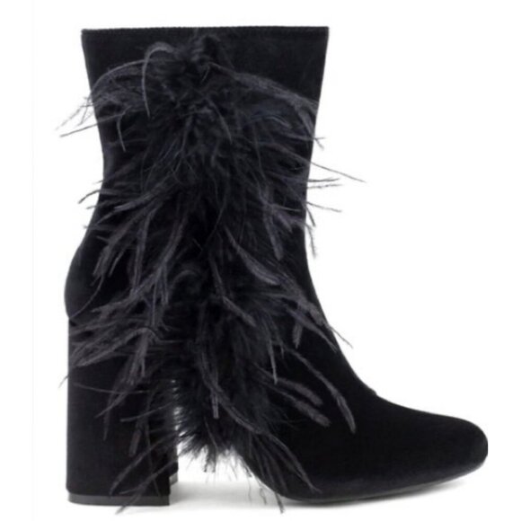 Olivia Miller Black Feather Bushwick Ankle Boots Size 7 - Picture 13 of 13